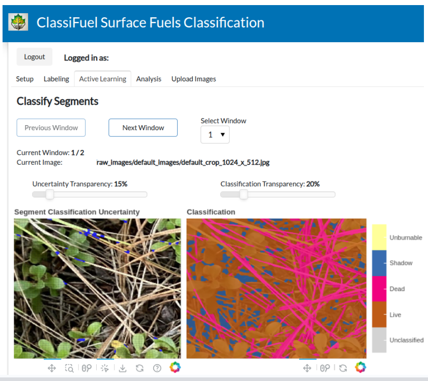 A screenshot from the ClassiFuel tool.
